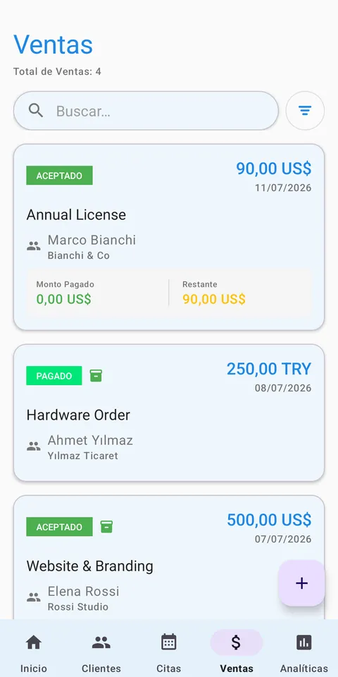 SEGUIMIENTO DE VENTAS