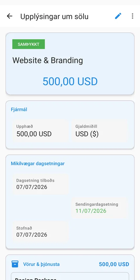 AFBORGANIR, GREIÐSLUR OG ÚTISTANDANDI