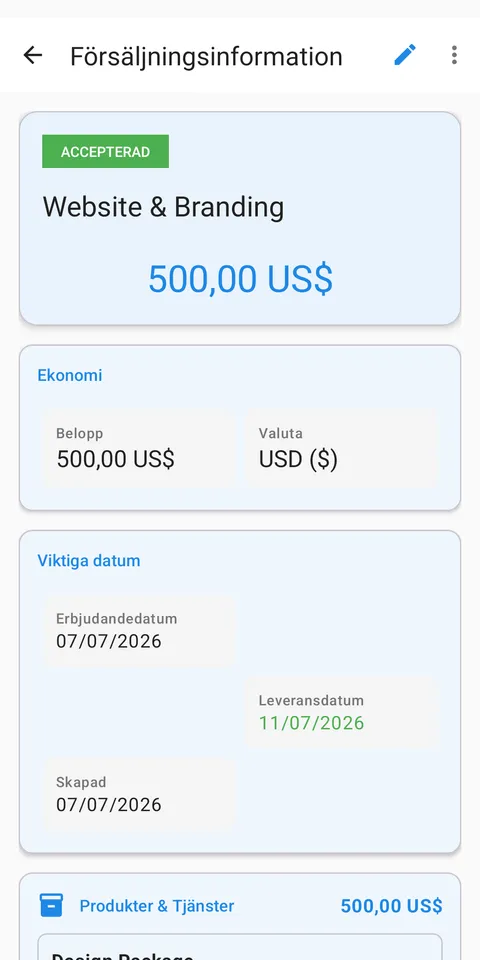 DELBETALNINGAR OCH FORDRINGAR