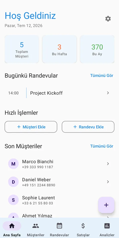 CRM: Müşteri ve Randevu Takibi