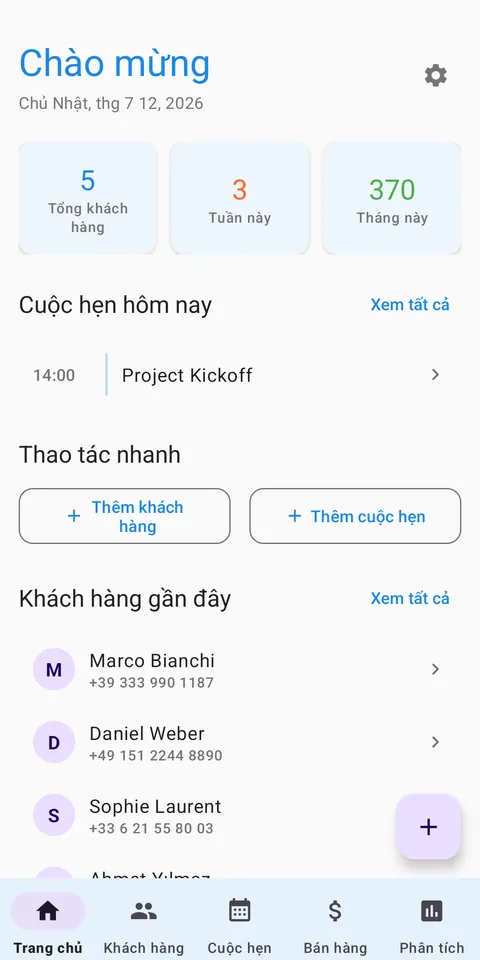 CRM Khách hàng và Lịch hẹn